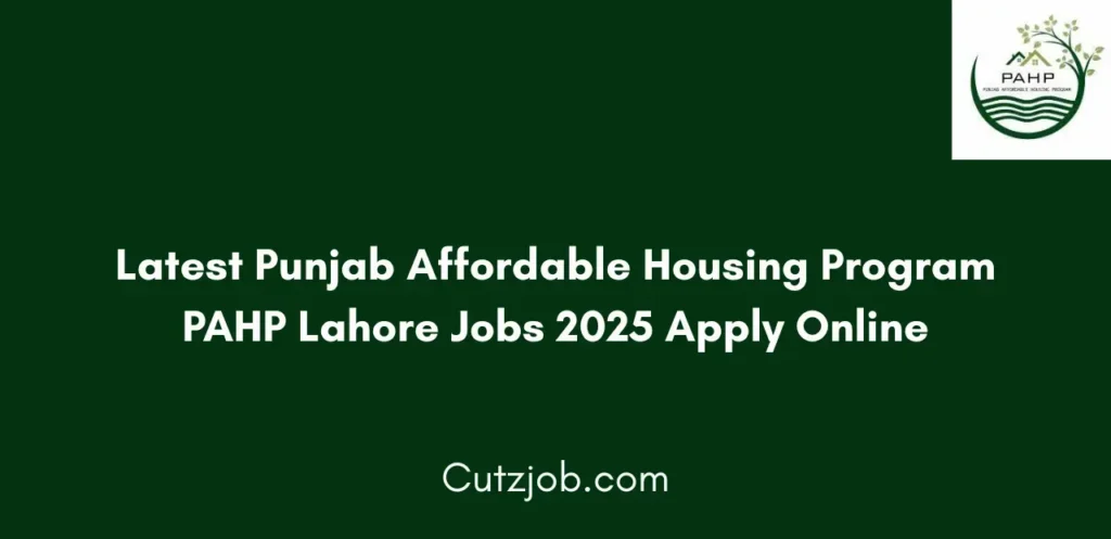 Latest Punjab Affordable Housing Program PAHP Lahore Jobs 2025 Apply Online